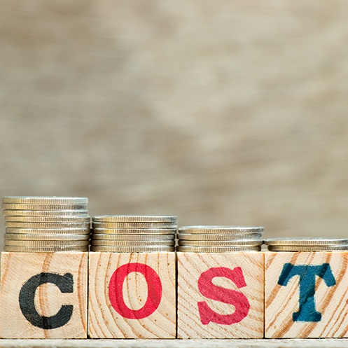 cost written on wooden blocks