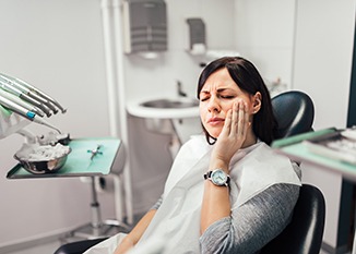 Woman with a toothache